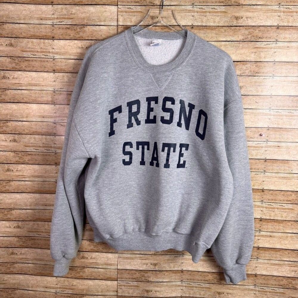 Vintage Russell Athletic Fresno State Crewneck Sweatshirt Gray Size XL *wear*